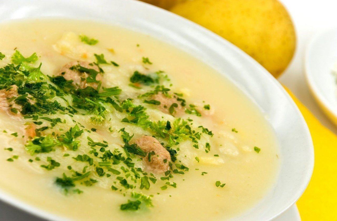 Сырный суп с зеленью и фаршем: пошаговый рецепт