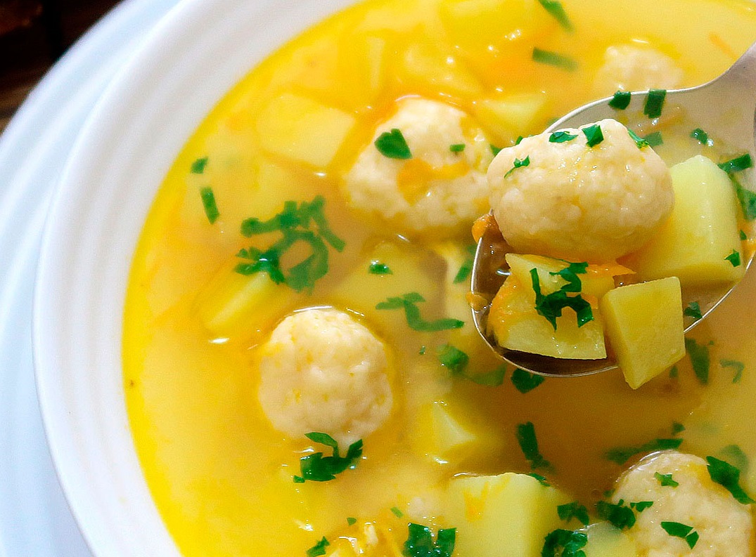 Овощной суп с сырными шариками: пошаговый рецепт